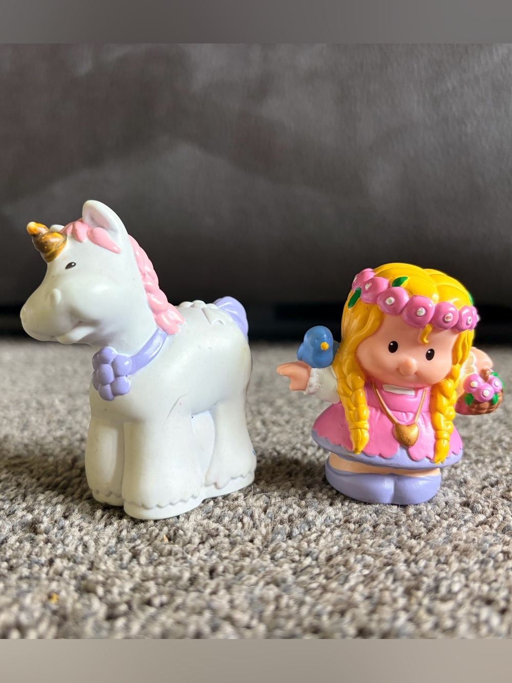 Vintage little people unicorn and girl